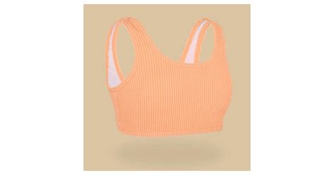 Olaian Bikini Oberteil Mädchen Lana 500 texturiert Melone