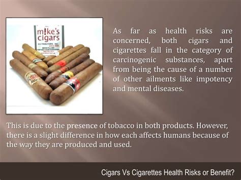 Cigars Vs Cigarettes Health Risks Or Benefit Ppt