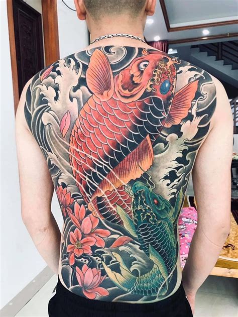 Pin oleh Thiệu Tatoo di Cá chép Ide tato Desain tato Tato