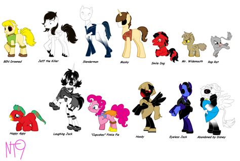 Creepypasta Pony Collection By Neotokyo9 On Deviantart