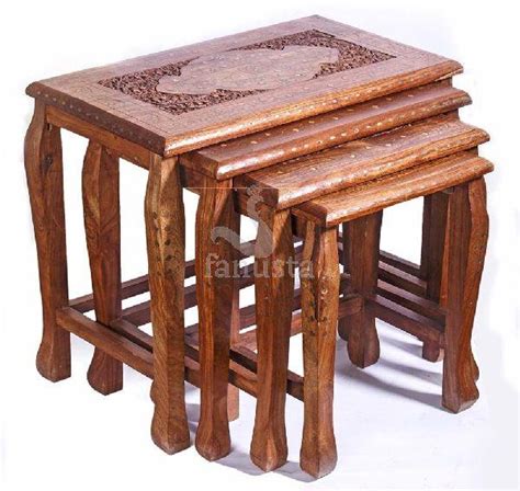 Brown Wooden Nested Tables by Fanusta Global Private Limited from ...