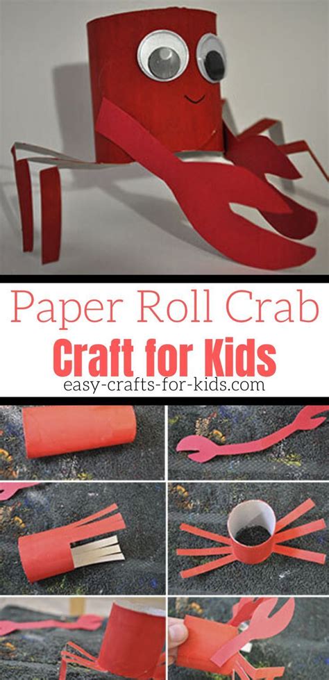 Easy Crab Craft For Kids Using Toilet Paper Rolls Crab Crafts Beach