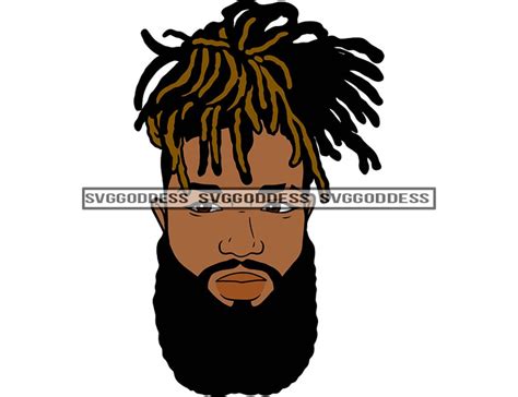 Afro Bearded Black Man Handsome Attractive Manly Mustache Beard