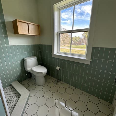 Before And After Sea Glass Tusk Bathroom Fireclay Tile