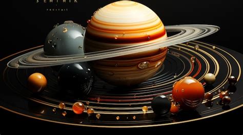 Premium Photo | Saturn a solar system planet represented with a hex ...