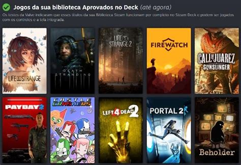 Valve Lança Deck Verified Funcionalidade Que Exibe Quais Jogos Lucoxcl