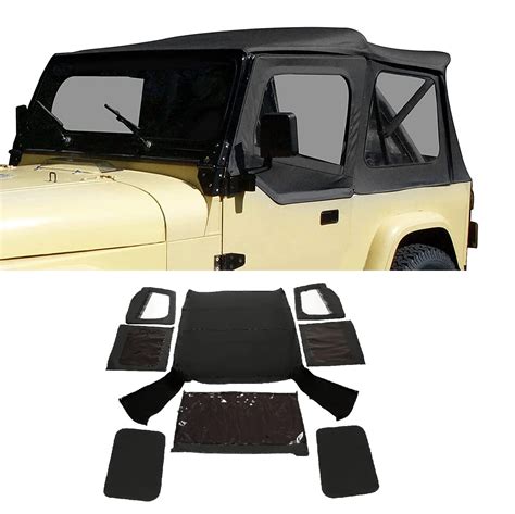 Buy Kuafu Soft Top Sailcloth Compatible With Jeep Wrangler Yj