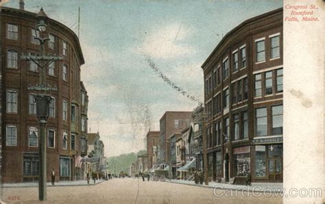 Congress St. Rumford Falls, ME Postcard