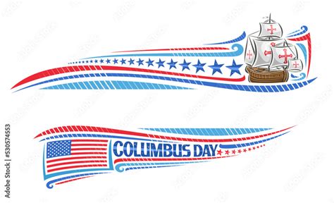 Vector border for Columbus Day with blank copy space for congratulation ...