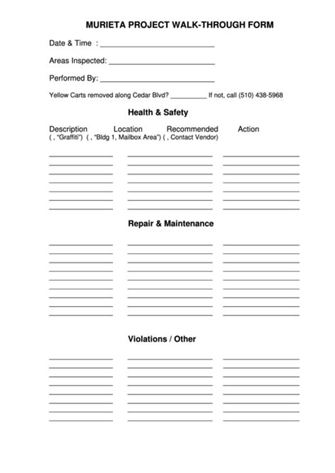 Top 8 Final Walk Through Form Templates Free To Download In Pdf Format