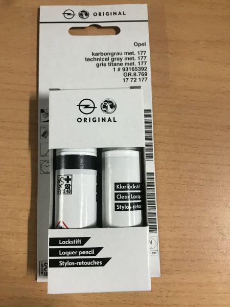 Original Opel Lackstift Set Karbongrau Met Z 177 93165392 2x12ml