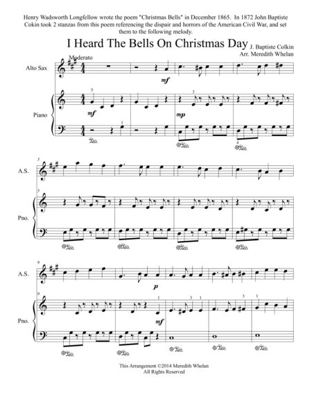 Christmas Duets For Alto Saxophone And Piano I Heard The Bells On