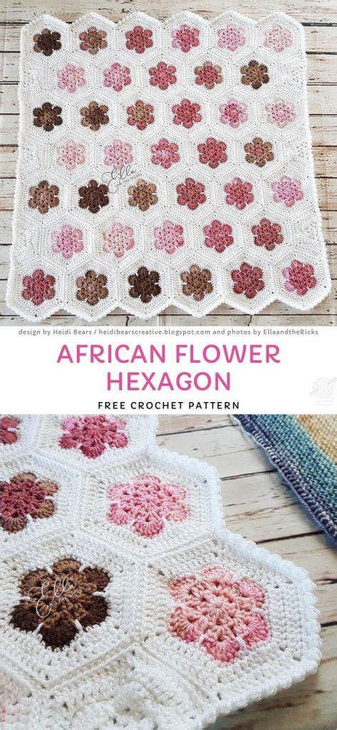 Heidi Bears African Flower Hexagon Crochet Tutorial Best Flower Site