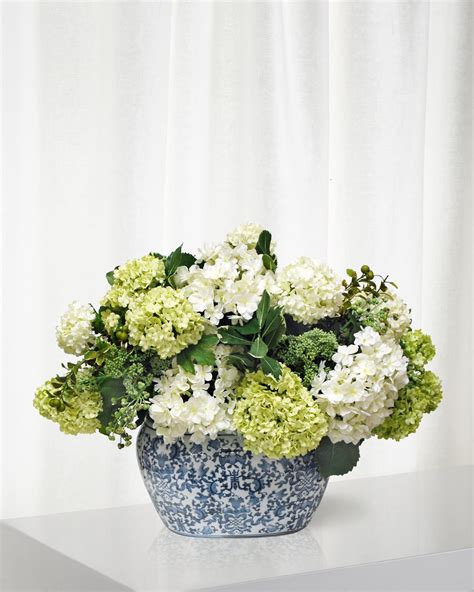 Winward Home Hydrangea In Glass Vase Horchow