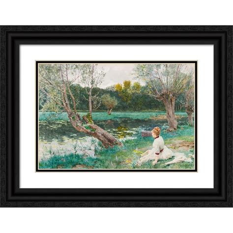 Louis Emile Adan X Black Ornate Wood Framed Double Matted Museum