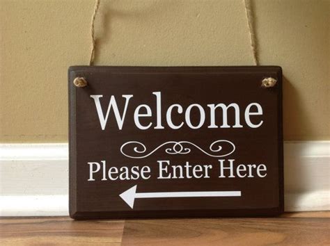 Welcome Sign Please Enter Here Arrow Front Door By Gagirldesigns Hand