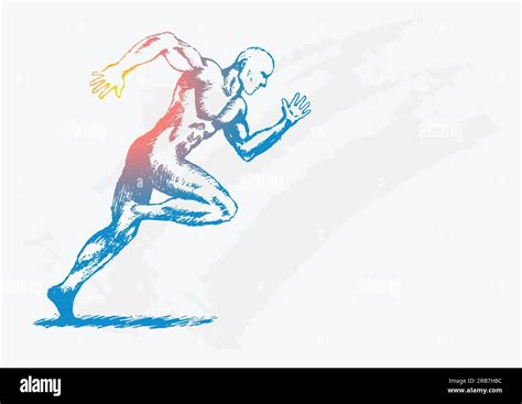 Sketch Illustration Of A Man Running Stock Vector Image Art Alamy