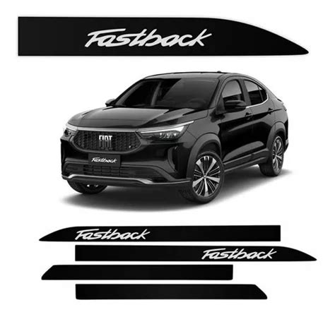 Jogo Friso Lateral Fiat Fastback Preto Vulcano 2022 Até 202