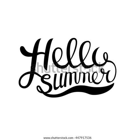 Hello Summer Hand Drawn Lettering Your Stock Vector Royalty Free