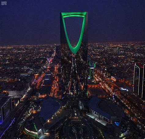 Aerial photographs show Riyadh dressed in green for Saudi National Day ...