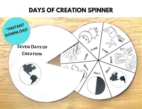 7 Days Of Creation Spinner Days Of Creation Bible Story Sunday School