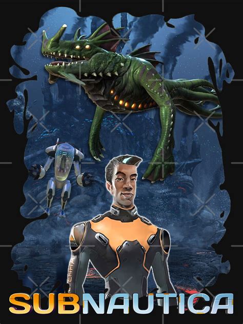 Subnautica Ryley Robinson With Sea Dragon Leviathan T Shirt By