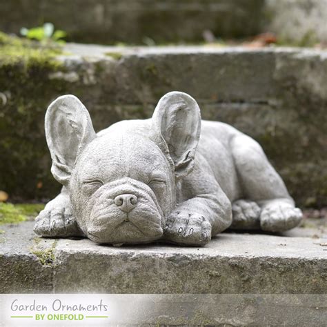 Sleeping French Bulldog Puppy Garden Statue - Onefold Ltd