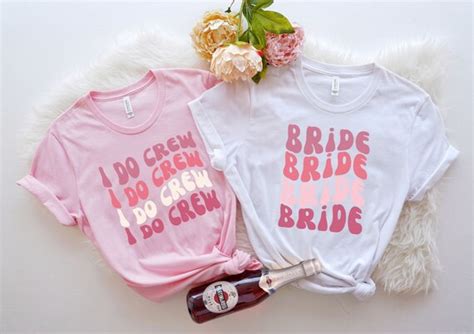 Wavy Retro Pink Bachelorette Party Shirts For Bridal Shower Etsy