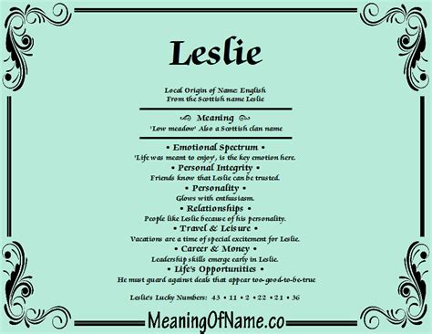 Leslie - Meaning of Name