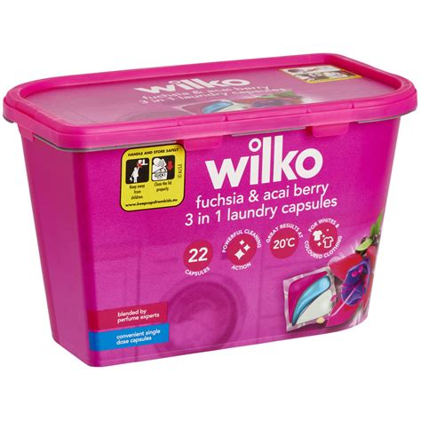 Wilko Biological Fuchsia And Acai Berry 3 In 1 Laundry Capsules 22