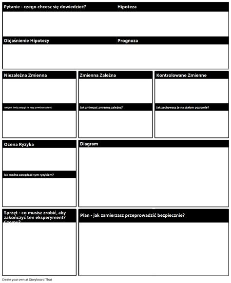 Wyższy Arkusz Eksperymentalny Storyboard por pl examples