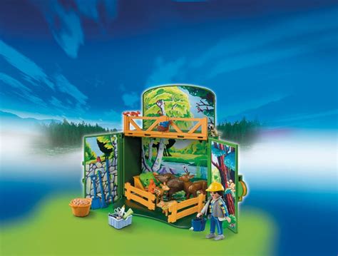 PLAYMOBIL 6158 Coffre Enclos des animaux de la forêt avec soigneur