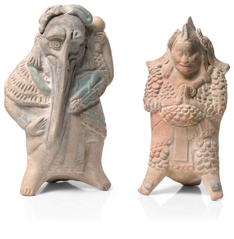 Bonhams Two Maya Standing Dignitaries Jaina Late Classic Ca A D