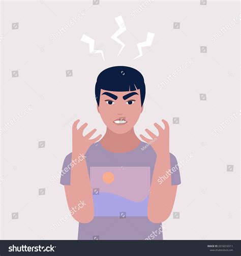 Anger Explosion Negative Emotions Concept Irritation Stock Vector