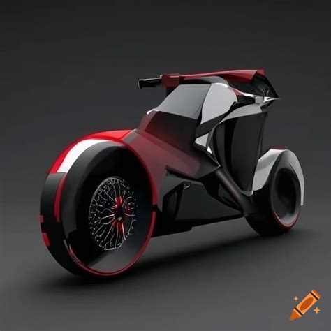 Sleek Black And Red Futuristic Motorcycle On Craiyon