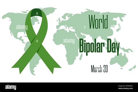 World Bipolar Day On March 30 Concept Vector Illustration Of World Map