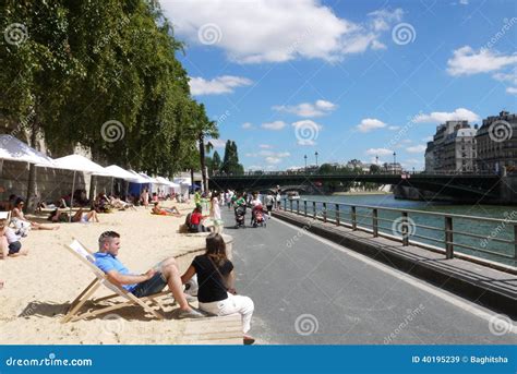 Paris Plages Beaches Editorial Stock Image Image Of Beaches 40195239