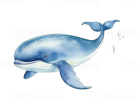 Watercolor Blue Whale Illustration 23853684 PNG