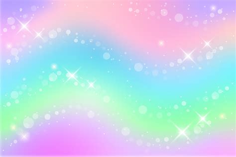 Rainbow Fantasy Background Holographic Illustration In Pastel Colors