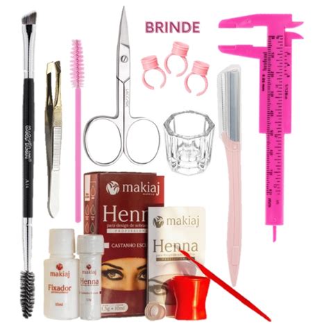 Kit Henna Designer Sobrancelhas Profissional Alto Rendimento E Fixa O