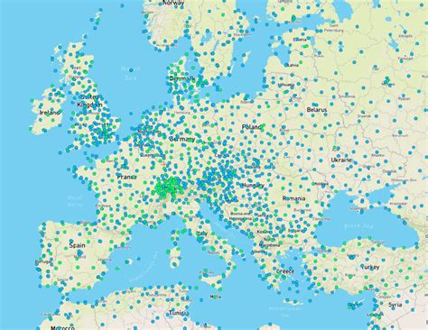 1 Map of Europe indicating location of weather stations with solar ...