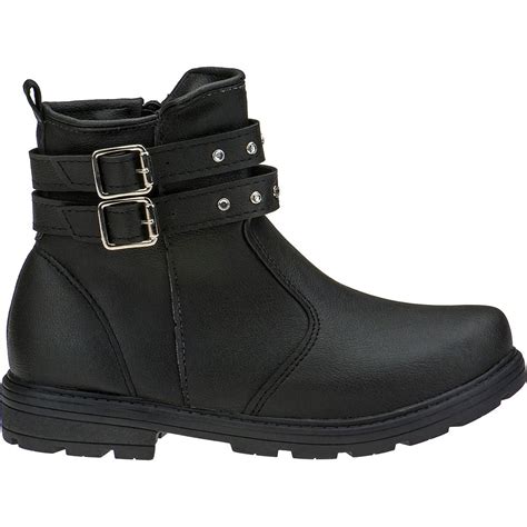 Bota Infantil Feminina Cano Curto Ankle Boot Sintético Preta