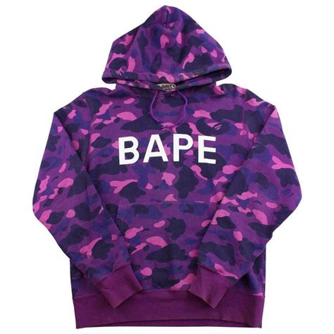 Bape Purple Camo Text Hoodie Sarugeneral