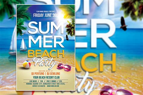 Summer Beach Party Flyer Template Graphic By Tebha Workspace · Creative