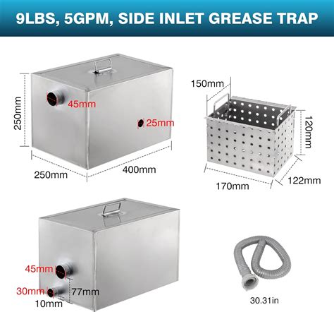 Buy IRONWALLS 9LBS 5GPM Commercial Grease Traps Interceptor Side Inlet