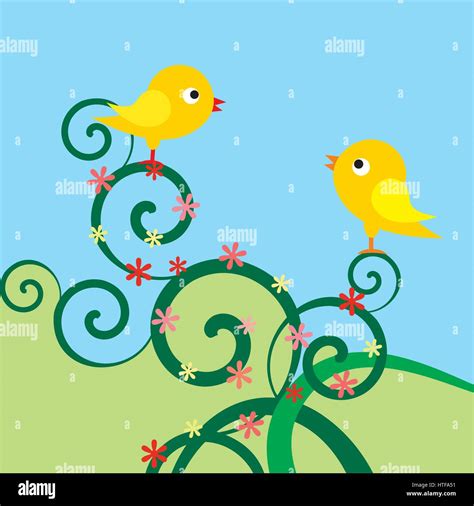 Two Garden Birds Stock Vector Images Alamy