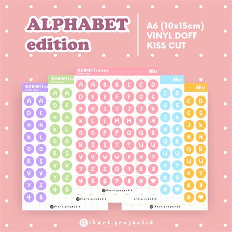 Jual ALPHABET Sticker Sheet A6 Alphabet Edition Indonesia Shopee