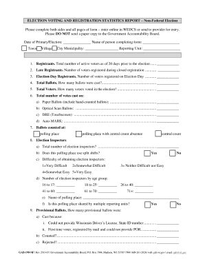 Fillable Online Non Federal Election Please Complete Both Sides And All