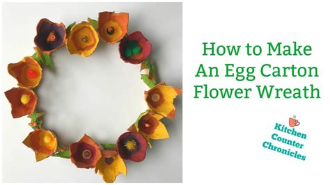 How To Make A Fall Egg Carton Flower Wreath Youtube