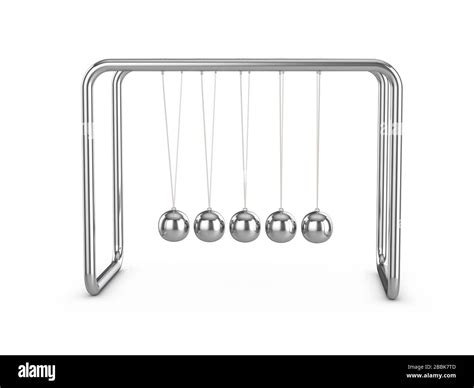 Newton Pendulum On A White Background 3d Illustration Stock Photo Alamy